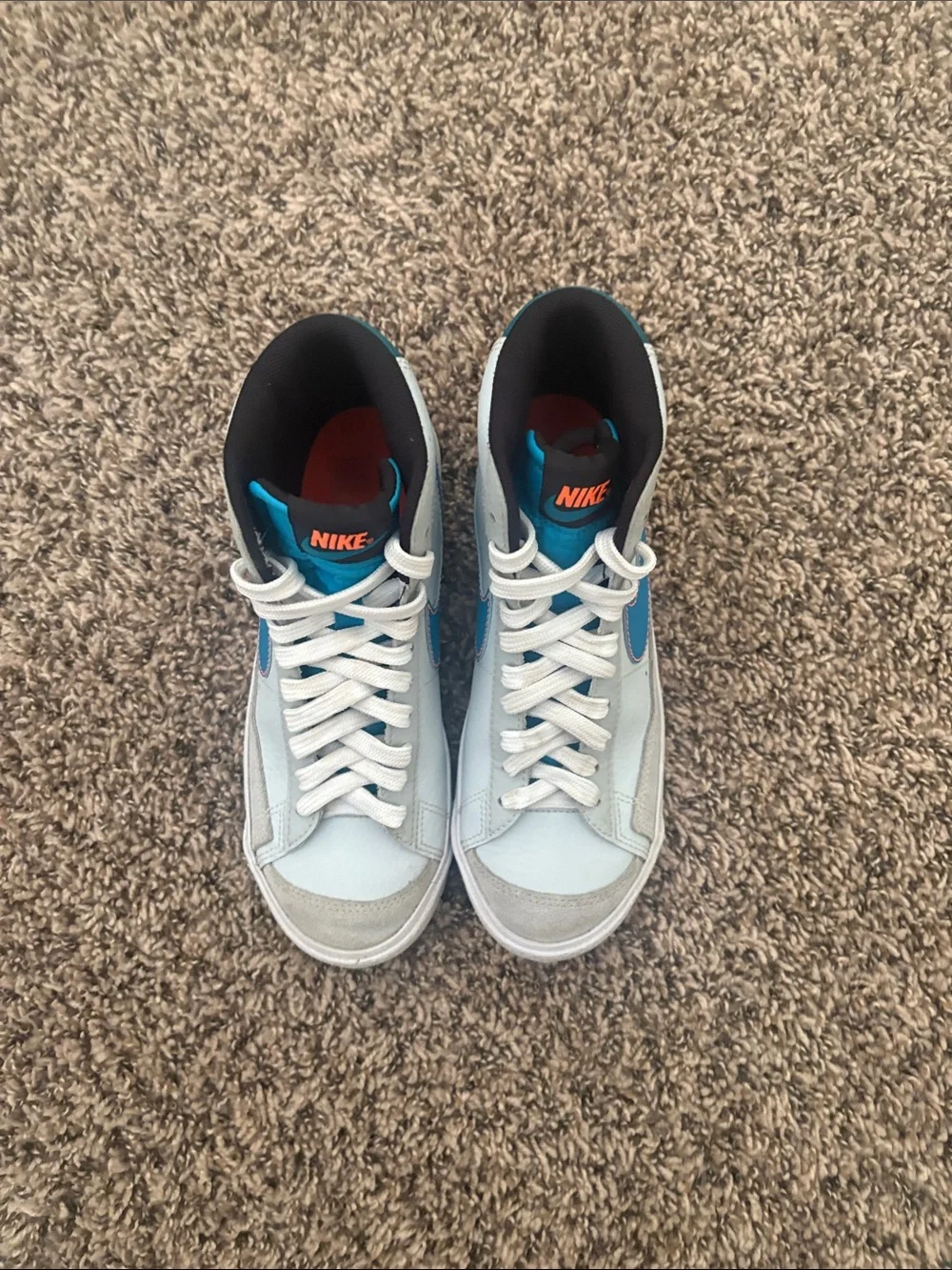 Nike Blazer Mid '77 GS Pure Platinum Laser Blue Orange